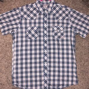 Wrangler Wrancher Pearl Snap Button Down Shirt